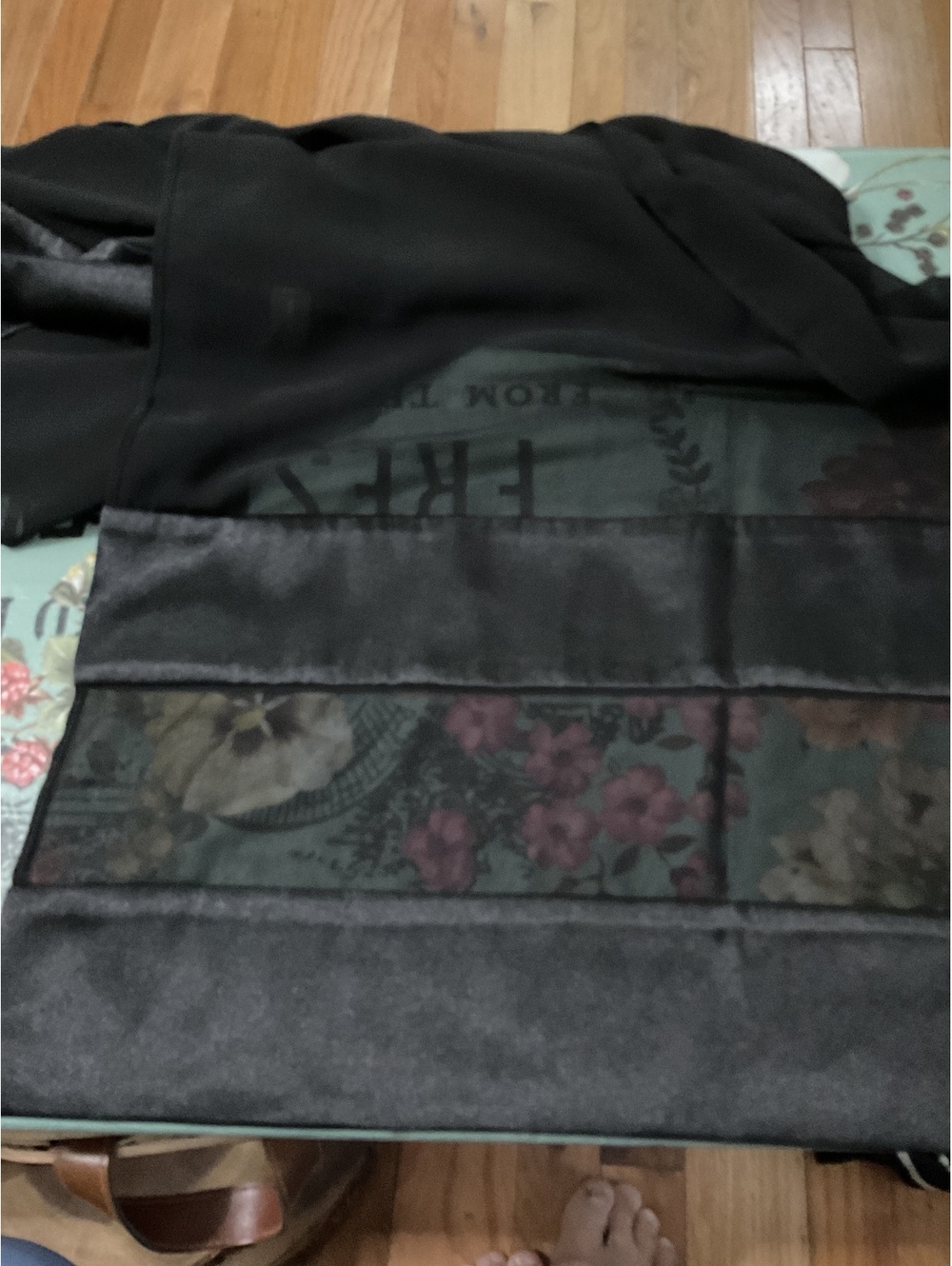 Elegant Black Valerie Stevens Sheer Scarf with Satin Trim